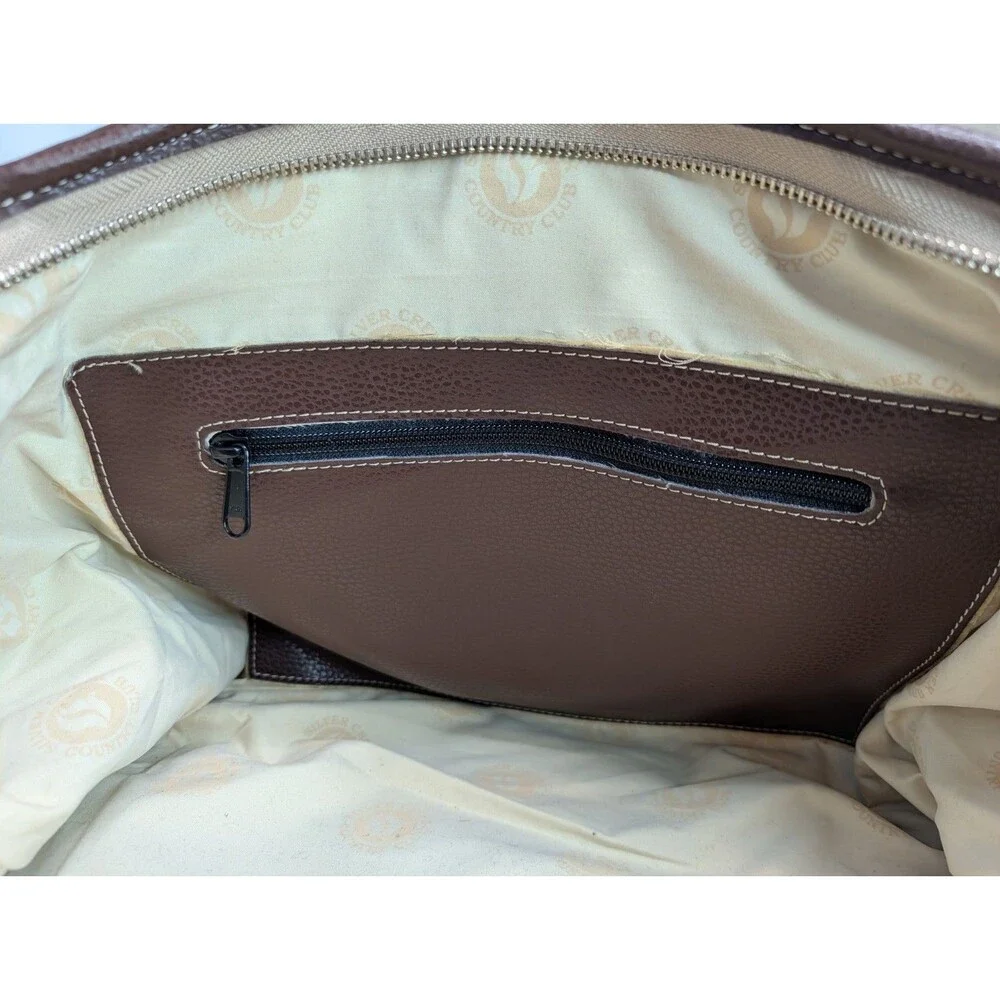 Barrington Captains Duffel Bag Brown Vegan Leather Silver Creek Country Club